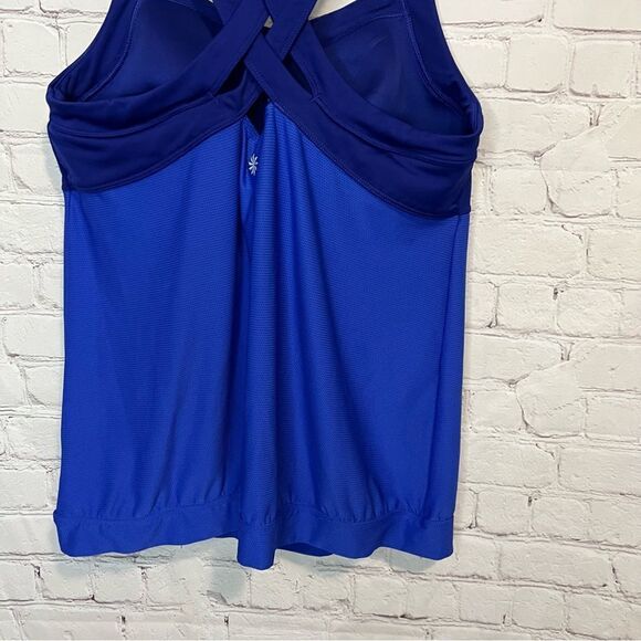 ATHLETA Miles Tank Top Mesh Blue Purple Two Tone Size 1X - Picture 7 of 11